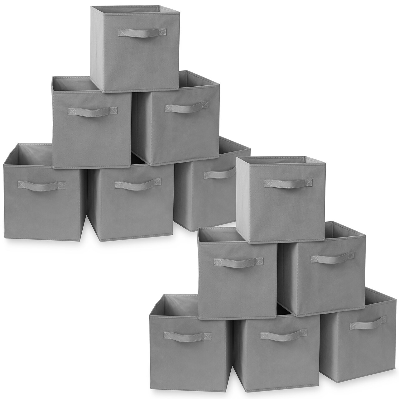 Casafield Set of 12 Collapsible Fabric Cube Storage Bins - 11" Foldable Cloth Baskets for Shelves, Cubby Organizers & More